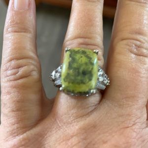 Green stone ring